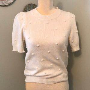 Anthropologie Short Sleeved polka dot Sweater